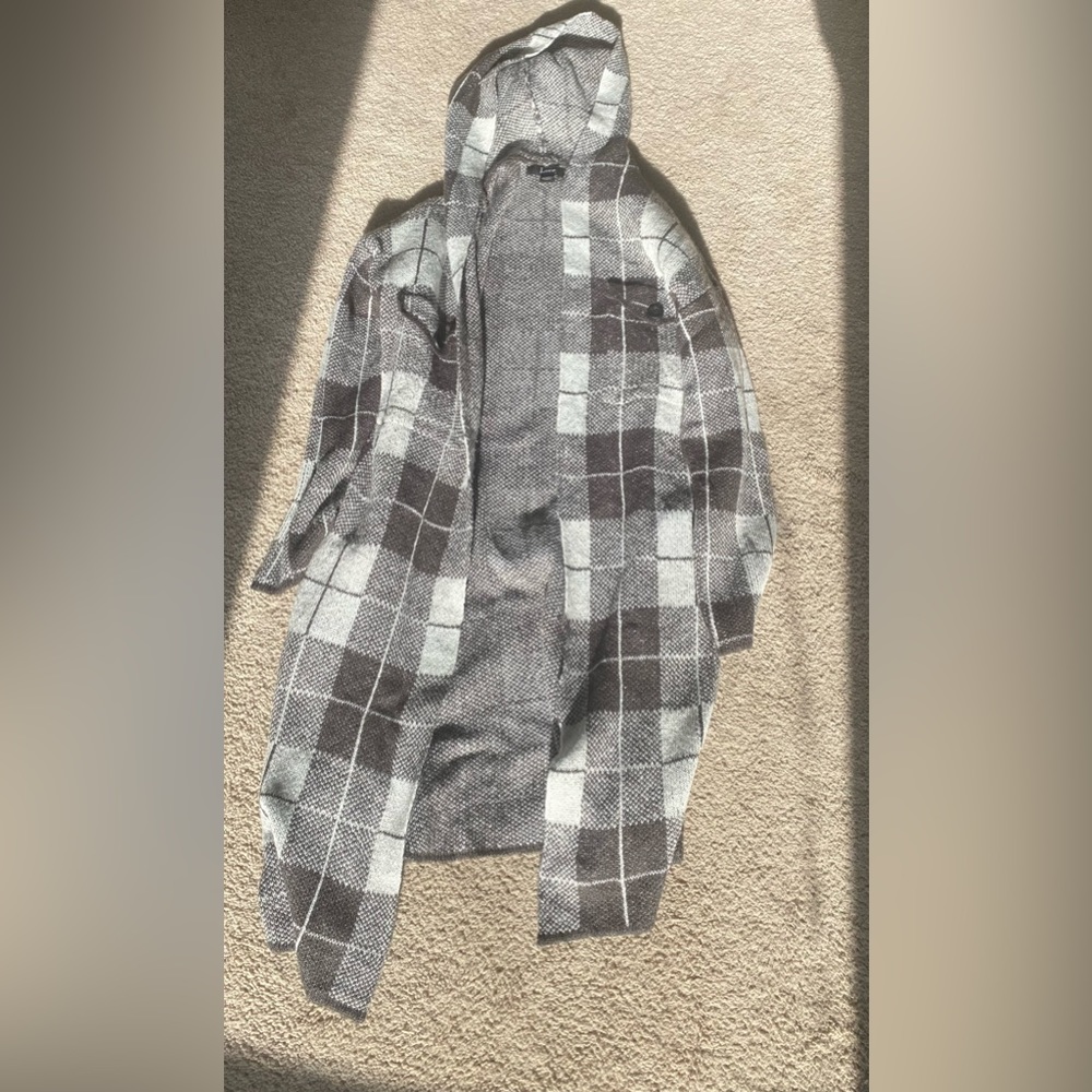 Plaid gray cardigan